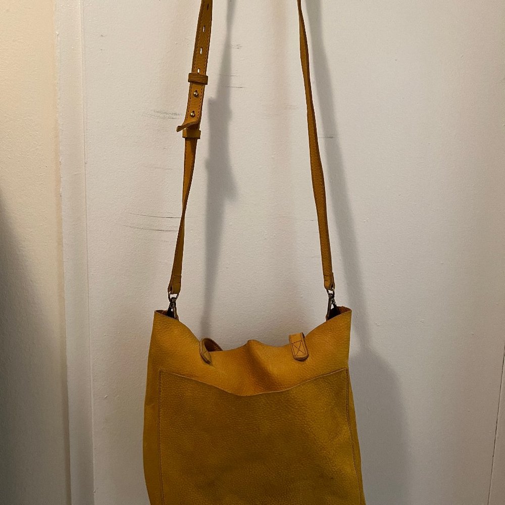 Madewell medium transport tote yellow nubuck leather